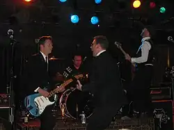 Left to right: Davis, Levinson, Armes, and Schneider in 2012