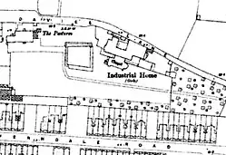 Black and white annotated map