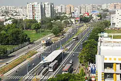 Bus, station and dedicated corridor near Shivranjani Cross Roads