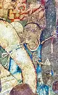 Lady in blue dress with tiara, of possible "Persian origin"."[302]