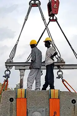 Workers during Aksum Obelisk re-installation