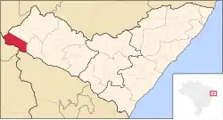Location of Delmiro Gouveia in the State of Alagoas