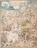 Mary among a Multitude of Animals, c. 1506, dark brown ink and watercolour, 31,9&nbsp;×&nbsp;24,1&nbsp;cm, Albertina (3066)
