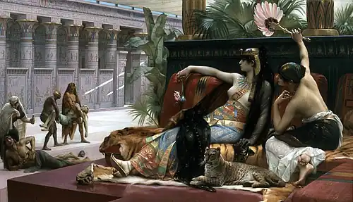 Cleopatra Testing Poisons on Condemned Prisoners, by Alexandre Cabanel, 1887, oil on canvas, private collection[100]