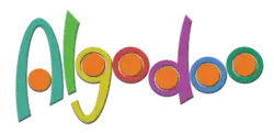 The word Algodoo is featured with yellow circles in the letters.