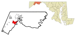 Location of Cresaptown-Bel Air, Maryland
