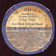 Blue Amberol cylinder box lid