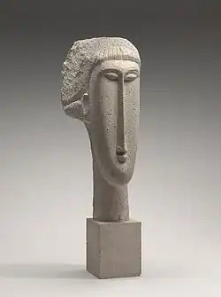 Primitivism – Head of a Woman, by Amedeo Modigliani (1910–11), limestone, National Gallery of Art, Washington, D.C.