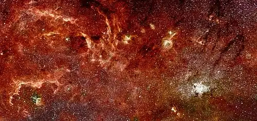 Infra-red image of the center of the Milky Way revealing a new population of massive stars