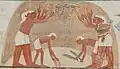 Winnowers wearing khats from the tomb of Nakht (TT52)