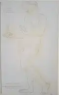 Naturstudie zu einer der klugen Jungfrauen 25&nbsp;cm × 15.5&nbsp;cm. A study for the wall-painting in Schule Uferstraße, Hamburg. Oeuvre-catalogue number Z 318 a.