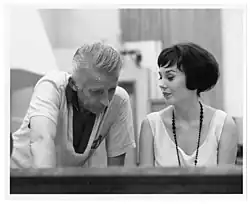 Ann Richards with Stan Kenton at Capitol Studios in Hollywood, 1960