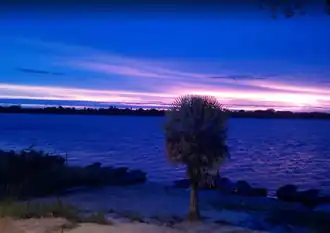 A view of the sunset on the Paraguay River.
