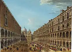 The departure of the nuncio Stoppani from the Doge's Palace after his audience; National Gallery of Art, Washington