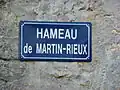 Sign for the Hamlet of Martin-Rieux