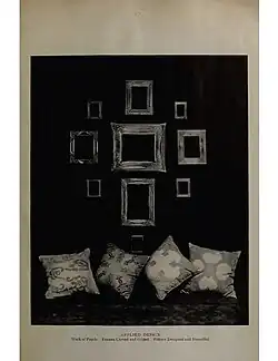 Year 2 — Historic "applied design" of carved, gilded frames and stenciled pillows.