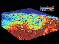 An oblique view of Arabia Terra produced by Mars Global Surveyor