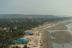 Aerial view of Arambol beach