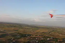 Arevashat as seen from the air in the foreground