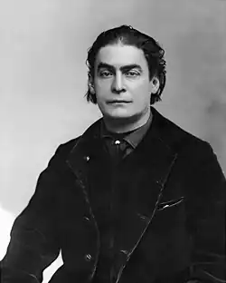 late 19th-century black and white photograph of Bruant