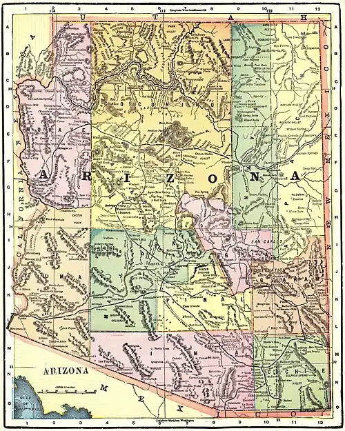 Image 61898 map of the Arizona Territory (from History of Arizona)