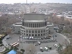2008 protests: Riot police and army occupy and block access to Liberty Square as well as to other major squares in Yerevan, March 21