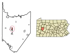 Location of Kittanning Village in Armstrong County, Pennsylvania
