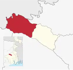 Location of Asansol Sadar subdivision