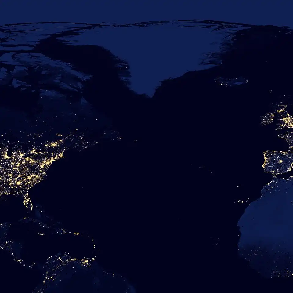 West Indies as seen from space at night, 2012