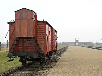 Wagon with brakeman's cabin on Siding – Oświęcim – Poland