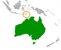 Map indicating locations of Australia and Timor-Leste