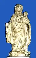 The Virgin with the grape. A Burgundian Sculpture from the 15th century. Attributed to Claus de Werve.
