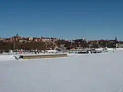 Lakeside view of Östersund in March 2008