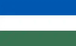 The flag of Monseñor Nouel Province, Dominican Republic, a simple horizontal triband.