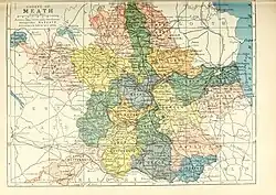Barony map of County Meath, 1900; Deece Lower is in the middle, coloured green.