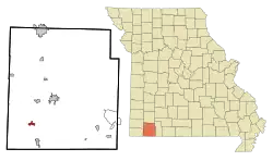 Location of Washburn, Missouri