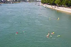 People swimming in the Rhine