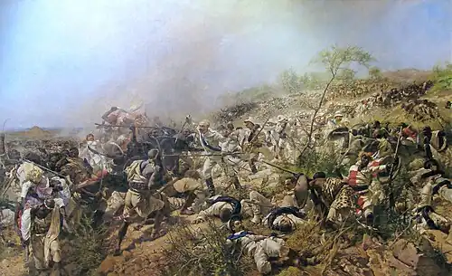 1896 painting of the Italo-Ethiopian War of 1887–1889