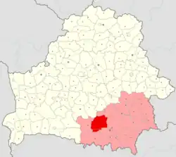 Location of Pyetrykaw district