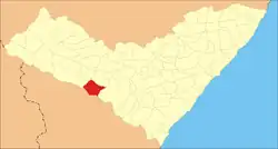 Location of Belo Monte in Alagoas