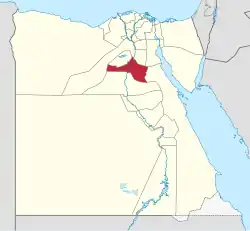 Beni Suef Governorate on the map of Egypt