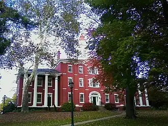 Historic Bentley Hall which housed the college administration, including the Registrar and Office of the President, prior to its current renovations