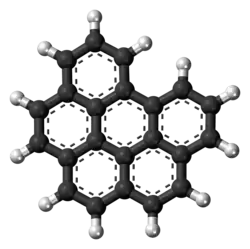 Ball-and-stick model of the Benzo[ghi]perylene molecule