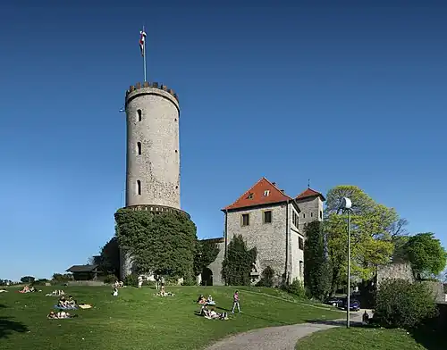 Image 10 Sparrenburg Castle Photo credit: Daniel Schwen Sparrenburg Castle, located in Bielefeld, Germany, as seen from the western lawn. The castle was constructed between 1240 and 1250 by the Counts of Ravensberg. The castle has been rebuilt many times. Although often under siege, it was never stormed. After extensive restoration work, the castle now presents itself as an imposing historic site.