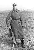 A Soviet-era Belarusian policeman in their regular uniform during the 1950s.