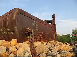 Bucket from mining machine Big Muskie, preserved in a township park