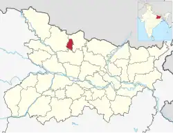Location of Sheohar district in Bihar