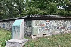 Stone Wall at Birmingham Friends Meetinghouse. Forward defenses of the American right wing.