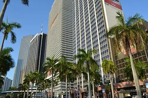 As the CBD has "Manhattanized" along with the Greater Downtown area, a phenomenon known as the "Biscayne Wall" has emerged.