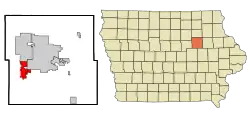 Location of Hudson, Iowa